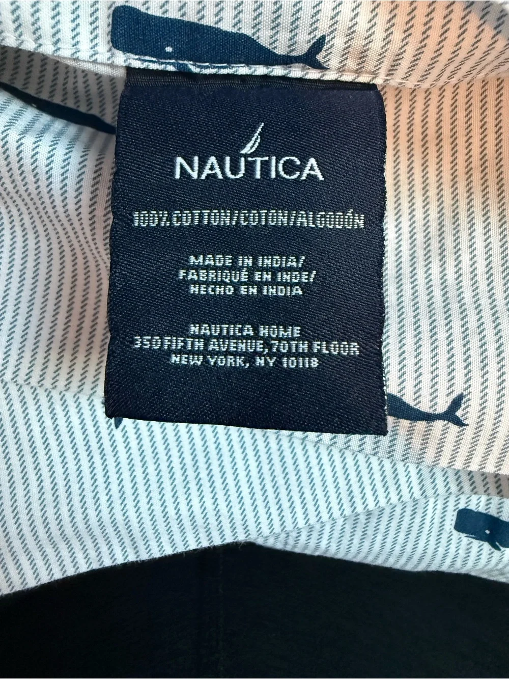 Nautica Blue Whale Stripe Cotton Sheet Set